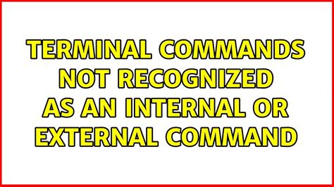 Ubuntu Terminal Commands Not Recognized As An Internal Or External