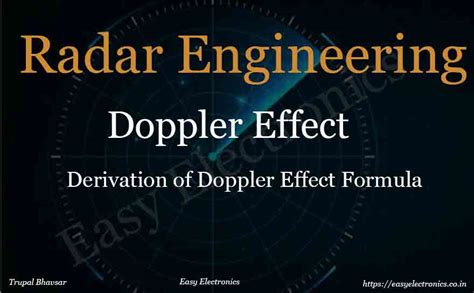 Doppler Effect Derivation Of Doppler Effect Formula Easy Electronics