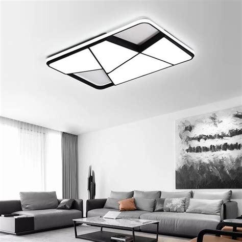 Blackwhite Rectangle Modern Led Ceiling Lights For Living