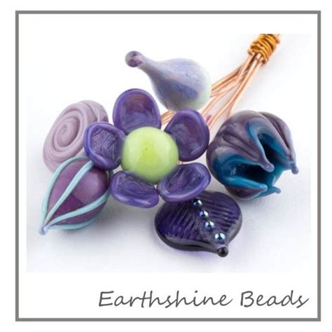 Purple Orphan Headpins Lampwork Bead Jewelry Head Pins Charm Jewelry