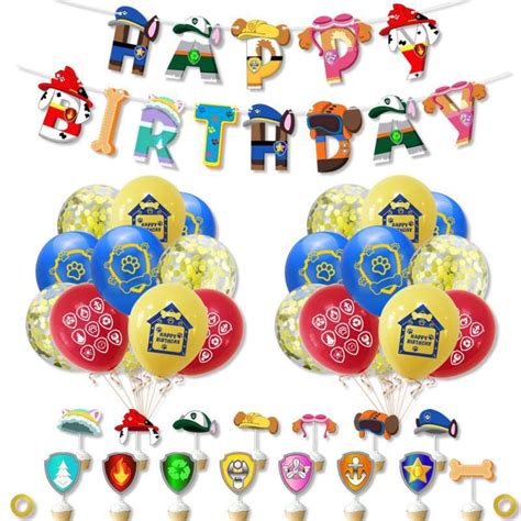 Jual 36pcs Set Cartoon Paw Patrol Theme Balloonscake Topperhappy
