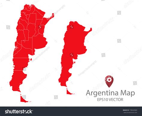 Couple Set Mapred Map Argentinavector Eps10 Stock Vector Royalty Free