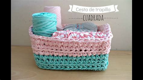 Tejido con trapillo alfombra trapillo cestas de trapillo trapillo crochet alfombra de ganchillo tapetes para bebes manualidades con trapillo puff de ganchillo cojines de ganchillo. Cesta cuadrada de trapillo - Tutorial paso a paso - YouTube