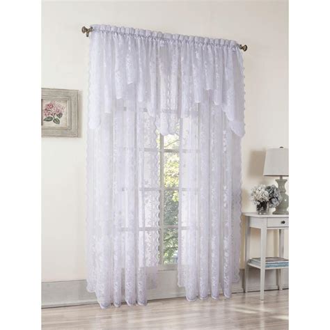 Lichtenberg Sheer White Alison Lace Curtain Swag 58 In W X 32 In L