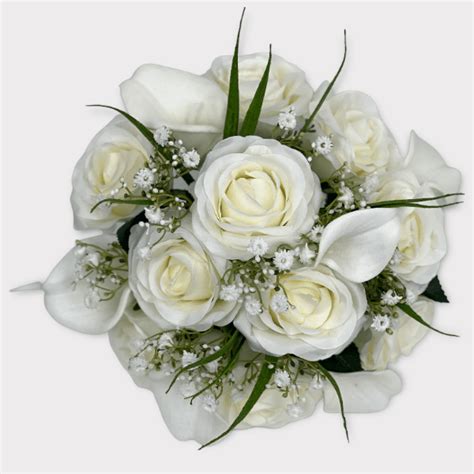 Artificial Brides Posy Bouquet Silk Calla Lily Click To See Colour