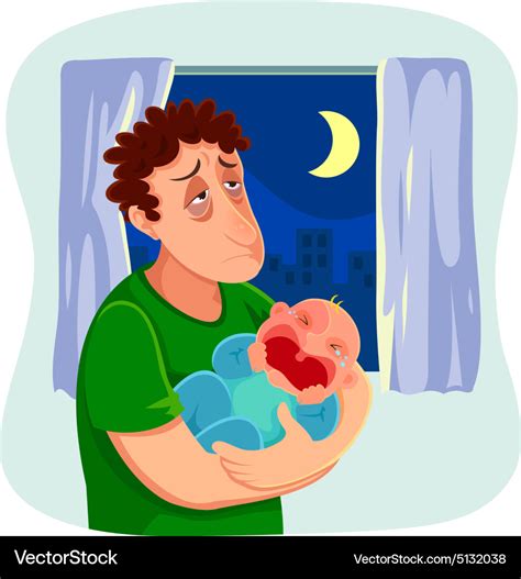 Tired Father Royalty Free Vector Image Vectorstock