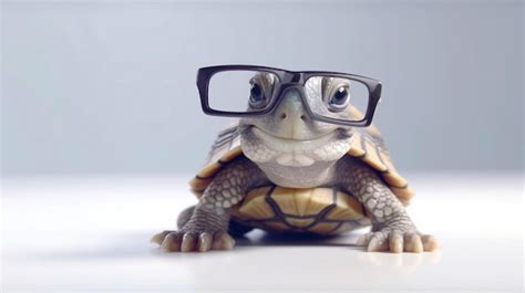 Premium Ai Image A Turtle Wearing Glasses Is Wearing A Pair Of Glasses