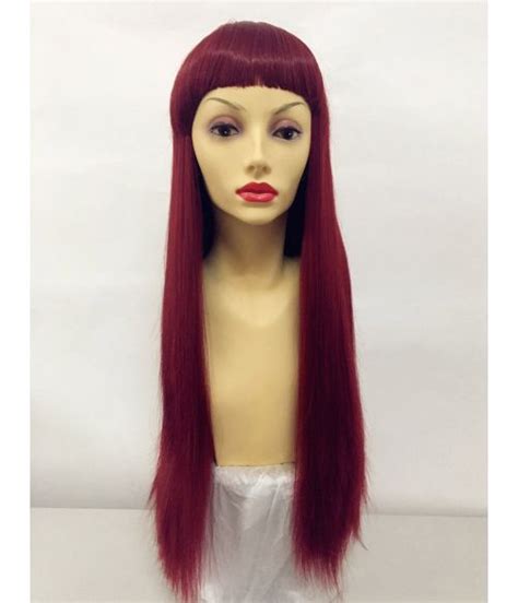 Long Red Wig With Bangs Fashion Wigs Star Style Wigs Uk
