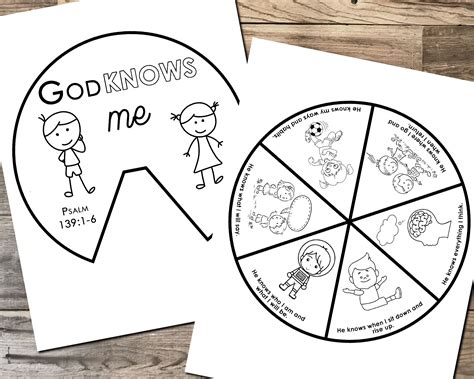 God Knows Me Psalm 139 Coloring Wheel Printable Bible Etsy Uk