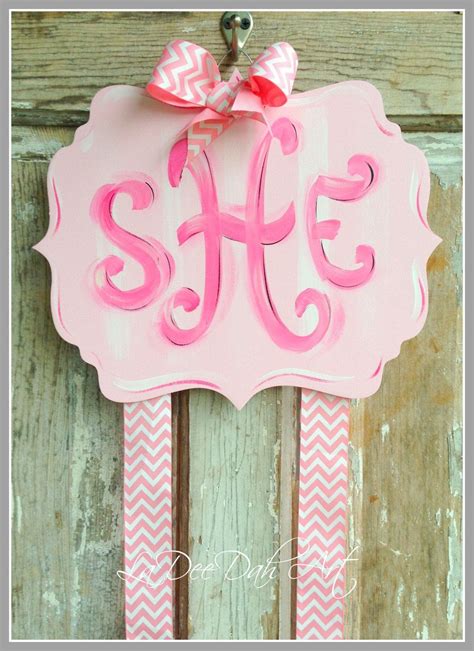 Hair Bow Holder Hand-Painted Bow Holder Monogram Bow Holder | Etsy | Hair bow holder ...