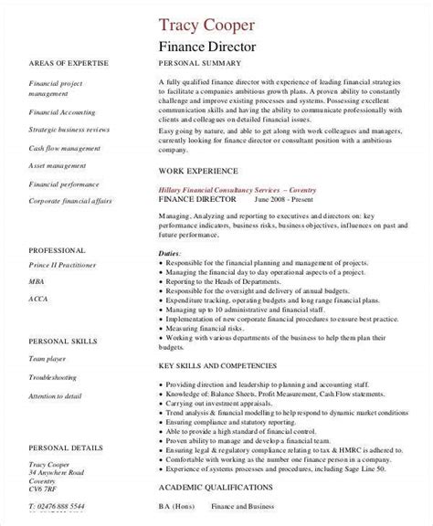 Excellent financial management and technology management experience. 23+ Finance Resume Templates - PDF, DOC | Free & Premium ...