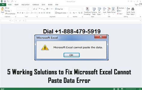Fix Microsoft Excel Cannot Paste Data Error 1 888 479 5919