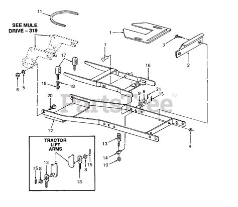 Cub Cadet 325 190 325 100 Cub Cadet 60 Mower Deck Hitch And Mounting