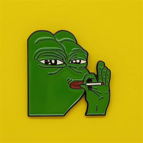 Pepe The Frog Smoking Meme Pin Meme Pin Frog Pin Cheeky Etsy Australia