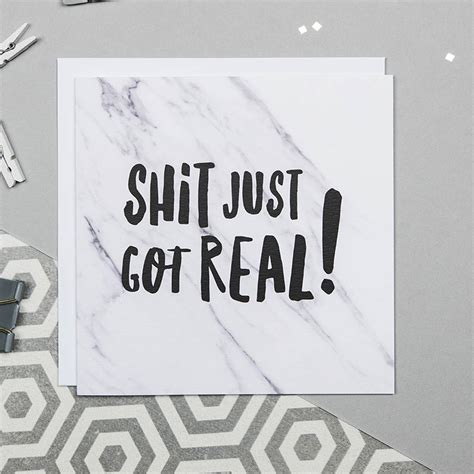 Funny Engagement Card Shit Just Got Real By I Am Nat