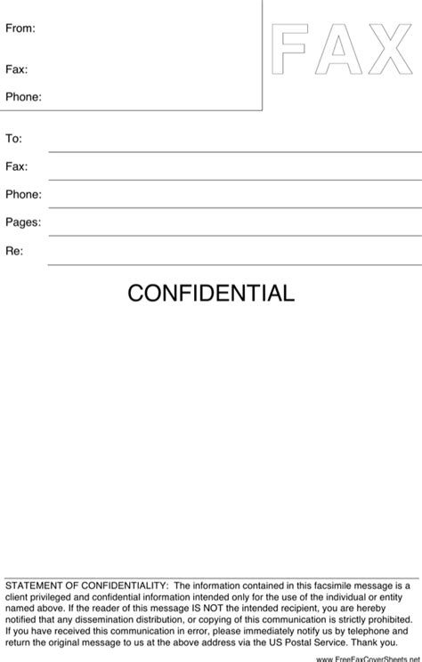 Download Confidential Fax Cover Sheet Template For Free Formtemplate