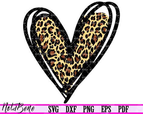 Leopard Heart SVG Cut file Valentine's Day Svg Heart | Etsy