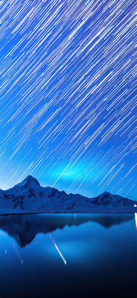 Star Trails Snow Mountains 4k Iphone X Wallpapers Free Download
