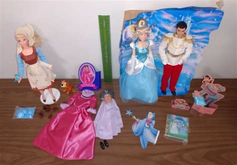 Disney Cinderella Barbie Dolls Prince Stepmother Costume Access Cut Outs Euc 3199 Picclick