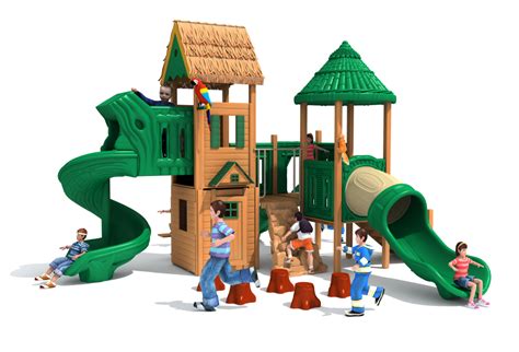Popular Children Wooden Outdoor Playground Multiple Projects Slide