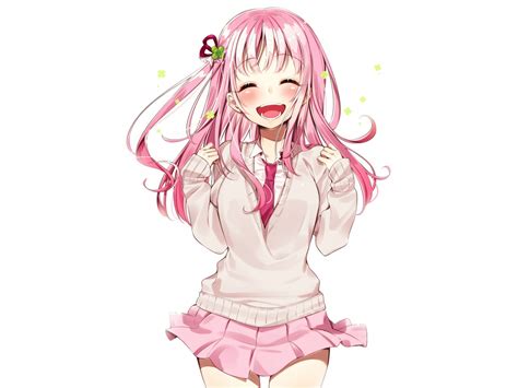 Desktop Wallpaper Joy Happiness Pink Short Dress Anime