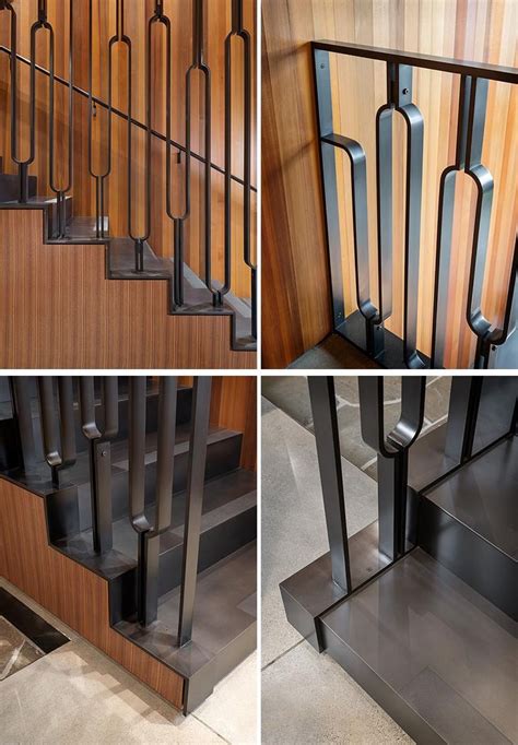 You can use one of the ideas given by professional designers or create your own to fit your unique house. This Black Metal Stair Railing Makes A Strong Statement With Its U-Shaped Design | Metal stair ...