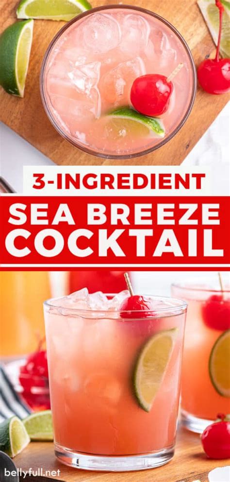 Sea Breeze Cocktail Recipe Only 3 Ingredients Belly Full