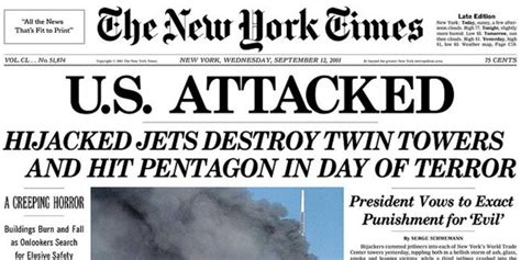 September 11 Newspaper Headlines From The Day After 911