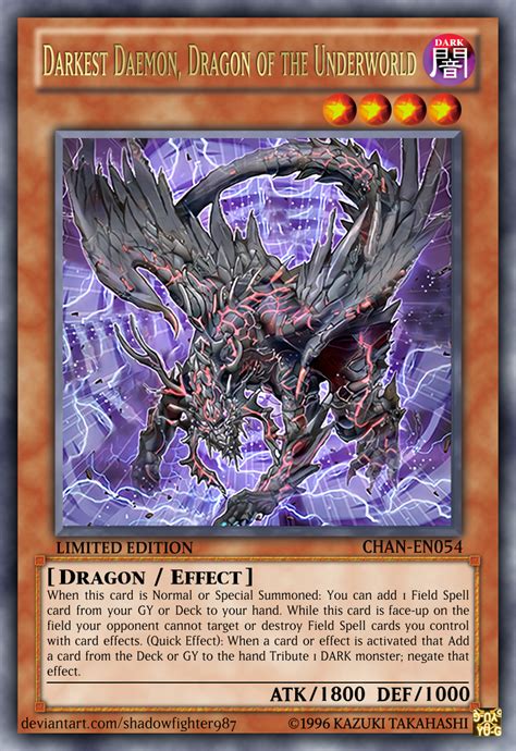 Darkest Daemon Dragon Of The Underworld Yugioh Dragon Cards Custom