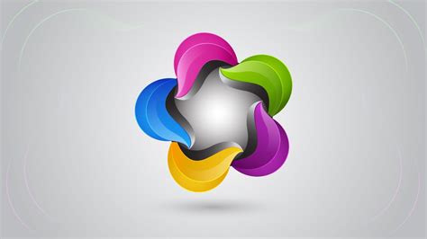 Illustrator Tutorial 3d Logo Design Colorful Abstract Flower Youtube