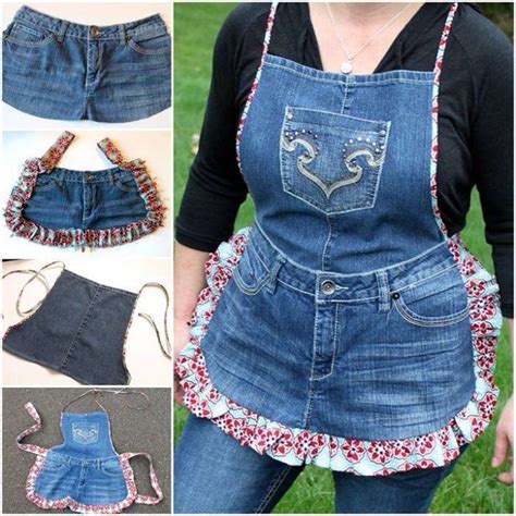 Cool Aprons Made With Old Jeans Upcycled Denim Diy Denim Crafts