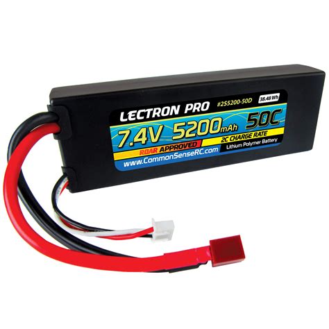 Lectron Pro 7 4V 5200mAh 50C Lipo Battery W Deans Connector For 1 10