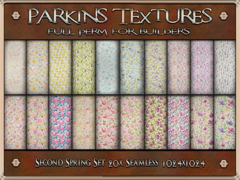 second life marketplace parkins textures second spring set 20x full perm seamless