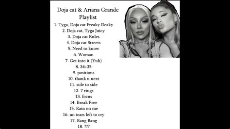 Doja Cat And Ariana Grande Playlist Youtube