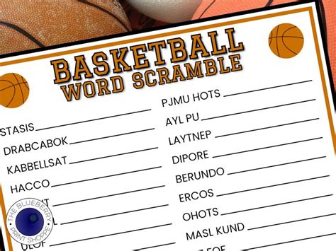 Basketball Game Basketball Word Scramble March Madness Etsy March