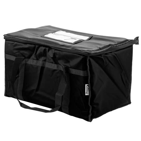 Choice 23 X 13 X 15 Black Insulated Nylon Food Delivery Bag Pan Carrier