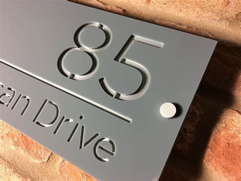 Modern Contemporary Laser Cut Acrylic House Sign Plaque With Fixings