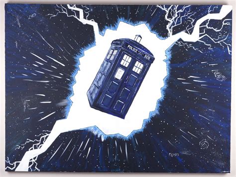 Ive Finished My First Tardis Painting 30 X 40 Oc Rdoctorwho
