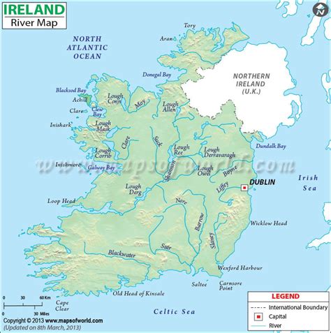 Ireland River Map River Map Of Ireland