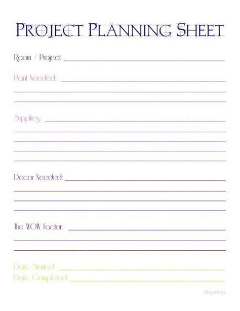 Project Planning Sheet Printable Project Planner Template Project