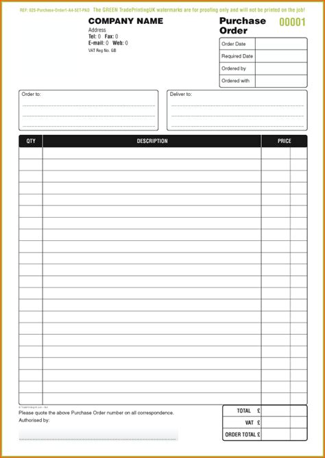 Printable work order forms by : Free Printable Purchase Order | Template Business PSD, Excel, Word, PDF