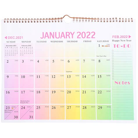 Papierowy Kalendarz Wiszący Na ścianę 2022 Angielski Mini • Cena