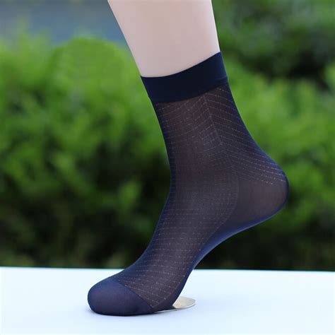 New Mens Breathable Nylon Ultra Thin Socks Men Low Cut Casual Sheer Dress Sock Ebay