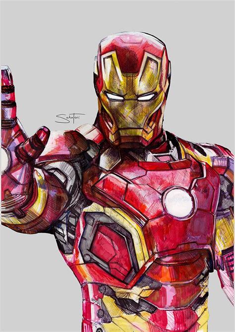 Iron Man Drawing Mixed Media By Victoria Dmitrieva Pixels