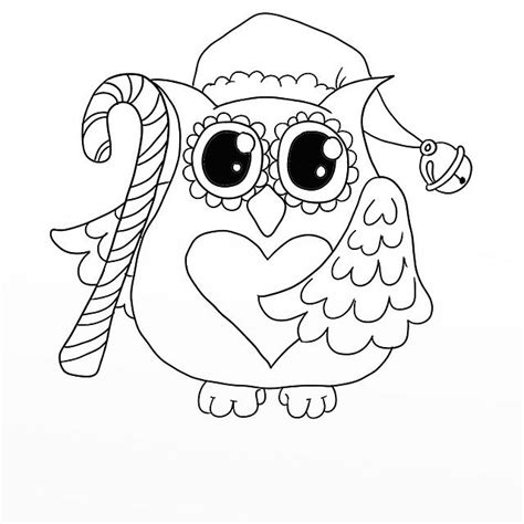 free christmas owl digi kleurplaten digi stempels digitale stempels
