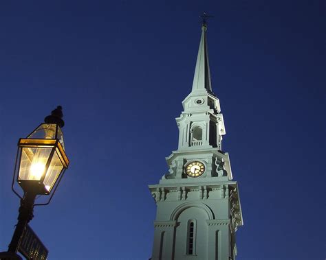 This Is A Great Picture Showing A Church Steeple In Portsmouth Nh