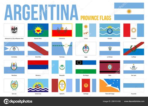argentina province flags vector illustration on white background provinces of argentina all