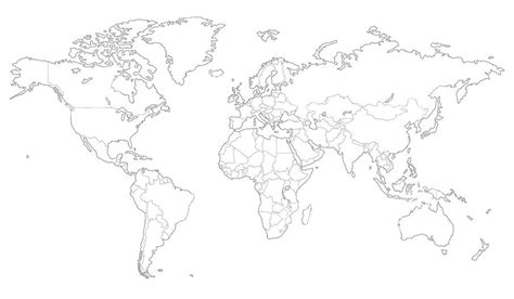 Magnetická Mapa Světa Ilustrovaná Slepá