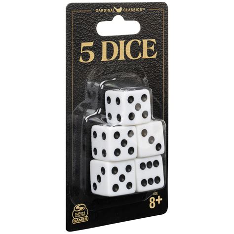 5 Dice White Replacement Dice For Board Games And Card Games 5 Pack