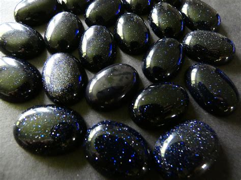 25x18mm Blue Goldstone Glass Cabochon Synthetic Oval Gemstone Cabochon